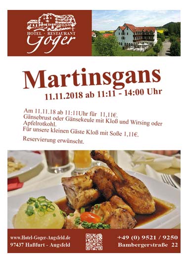 Hotel Restaurant Goger Haßfurt Martinsgans