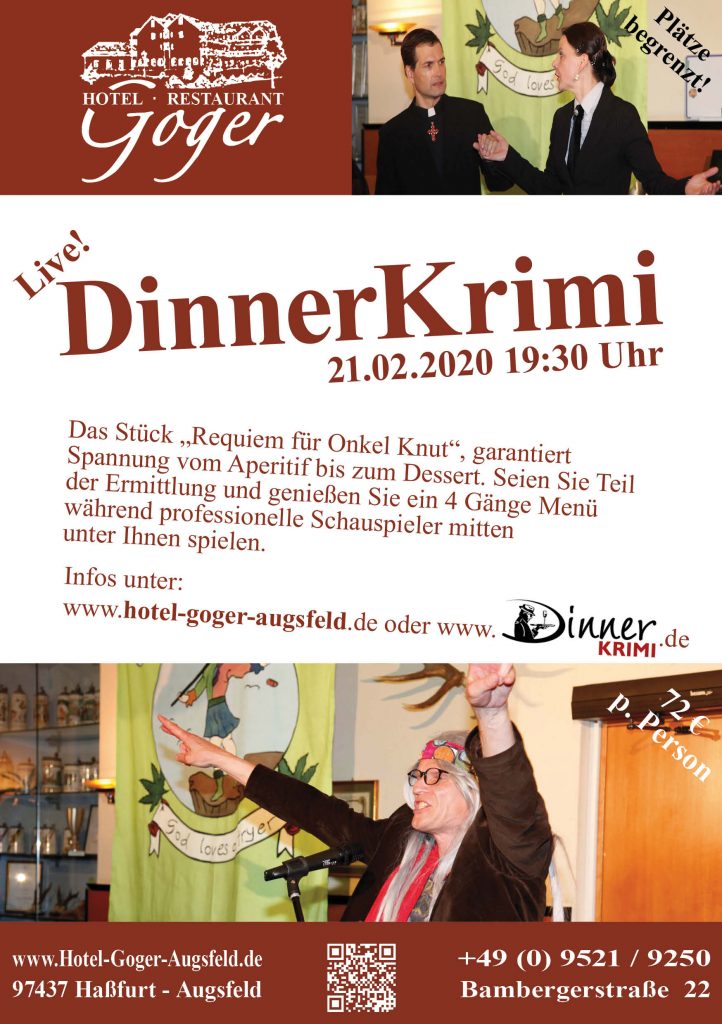 DinnerKrimi 21.02.2020 | Hotel Restaurant Goger Augsfeld